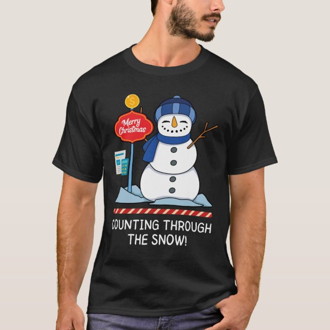 Camiseta Contando a través de la nieve - Contador de Navida (Anverso)