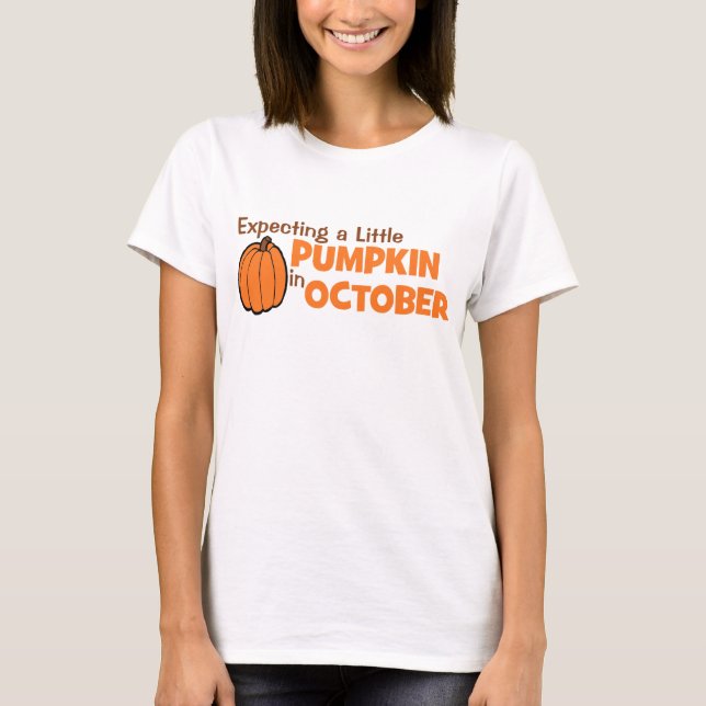 Camiseta Contando con una pequeña calabaza en octubre (Anverso)