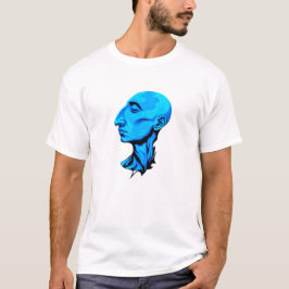 Camiseta Contemplación etérea en la cara azul