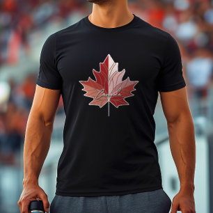 Camiseta Contemporánea Hoja de Arce Canadiense V2 ID1071
