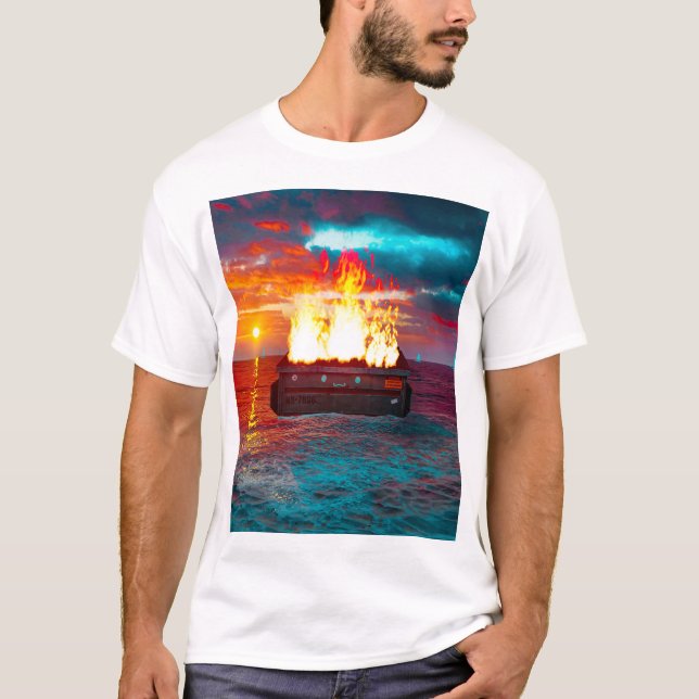 Camiseta Contenedor de basura en llamas (Anverso)