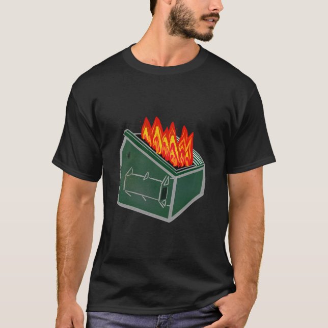 Camiseta Contenedor de Basura Fuego de Basurero (Anverso)