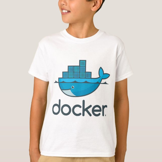 Camiseta Contenedor del logotipo de Docker linux devops cód (Anverso)