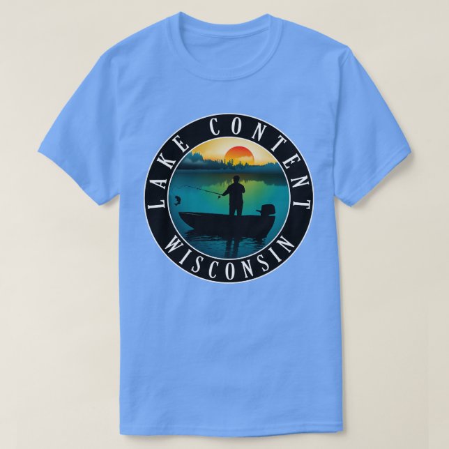 Camiseta Contenido del lago Pesca de Wisconsin (Diseño del anverso)