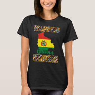 Camiseta Conteo de bandera de mapa hispano boliviano