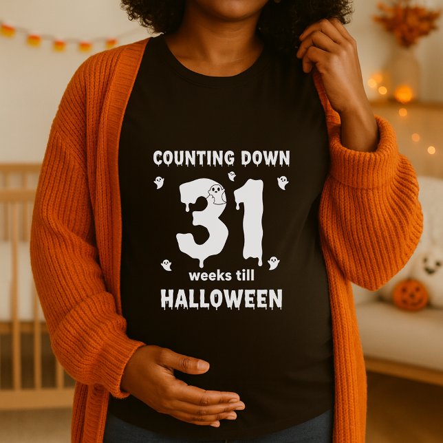 Camiseta Conteo de maternidad en Halloween de 31 semanas (Subido por el creador)