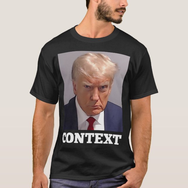 Camiseta Contexto de Trump Mugshot (Anverso)