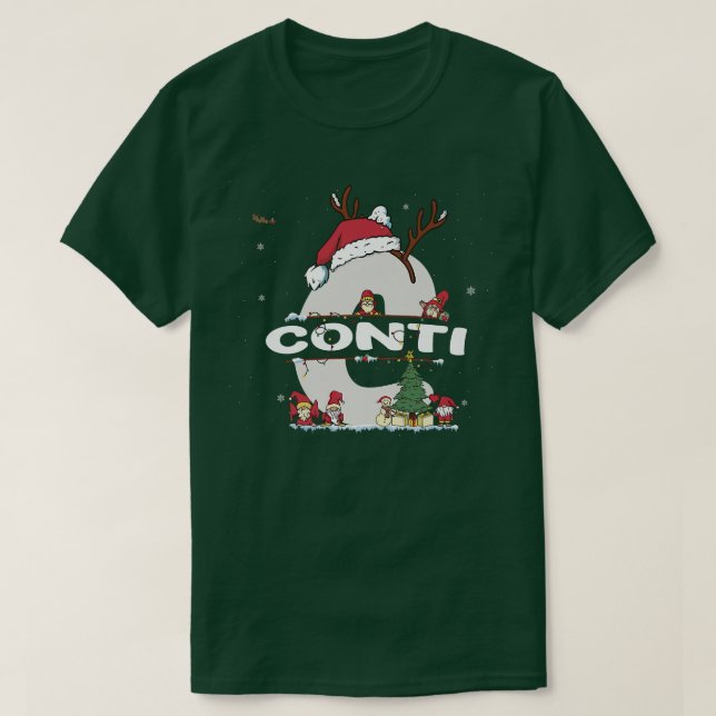 Camiseta Conti Christmas  w Conti Name for funny Xmas  (Diseño del anverso)