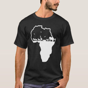 Camiseta continente africano con animales africanos de la z