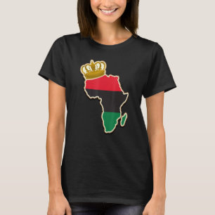 Camiseta Continente africano Rey Corona Real Verde Rojo Neg