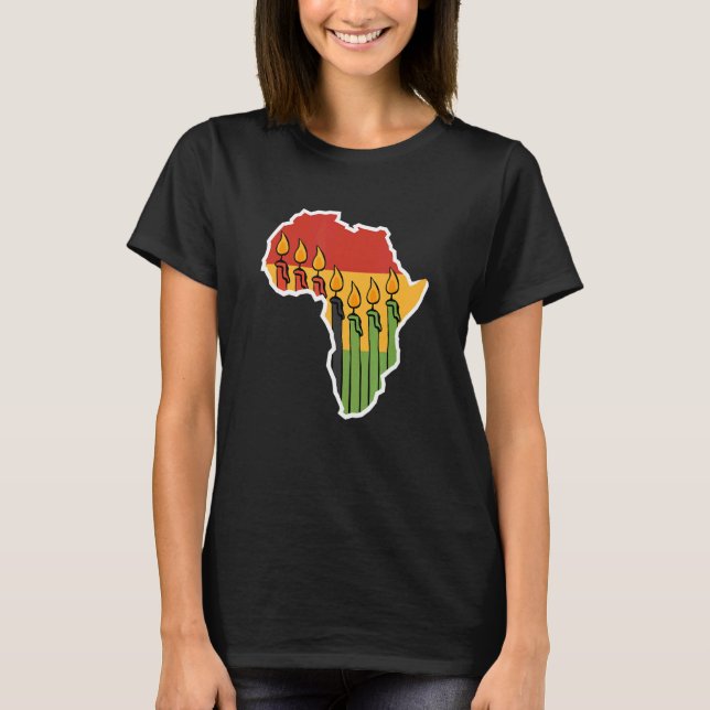 Camiseta Continente Mishumaa vela Kwanzaa (Anverso)
