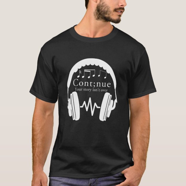 Camiseta Continúe su historia Isnu2019t sobre Suicide Aware (Anverso)