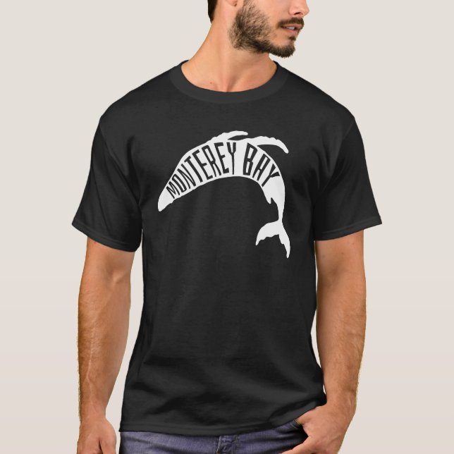Camiseta Contorno de ballenas de Monterey Bay, California - (Anverso)