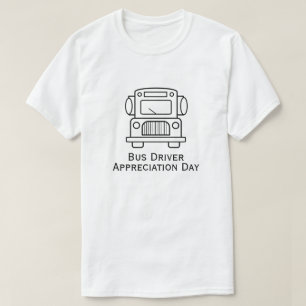 Camiseta Contorno de bus de controlador Apreciación Día T-S