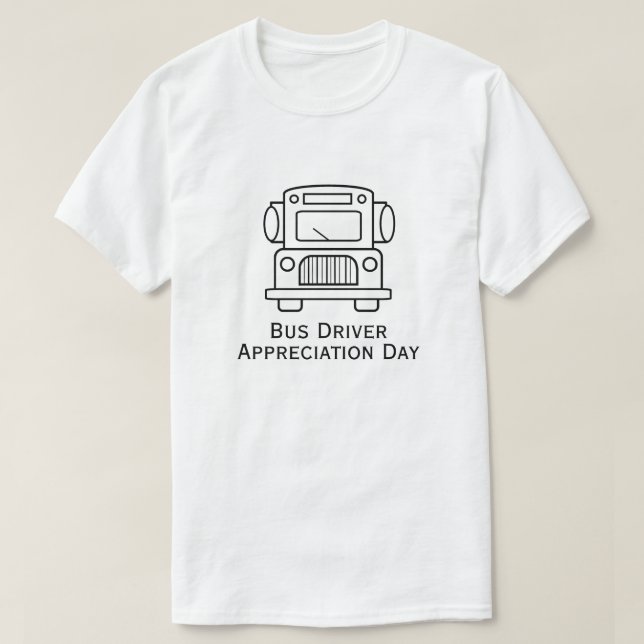 Camiseta Contorno de bus de controlador Apreciación Día T-S (Diseño del anverso)