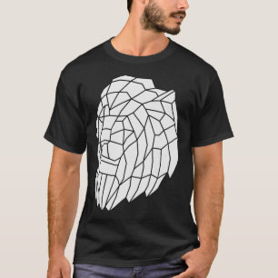 Camiseta Contorno de cabeza de león geométrico
