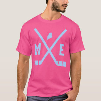 Camiseta Contorno de estado de hockey sobre hielo Maine
