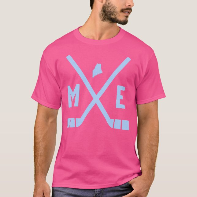 Camiseta Contorno de estado de hockey sobre hielo Maine (Anverso)