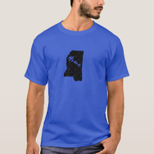 Camiseta Contorno de estado de inicio de Mississippi sobred