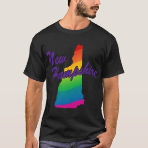 Camiseta Contorno de estado del arco iris Nuevo Hampshire