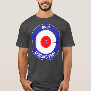 Camiseta Contorno de estado Ohio Curling Team Barrido Rock 