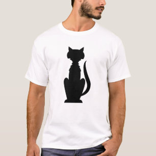 Camiseta Contorno de gato geométrico minimalista