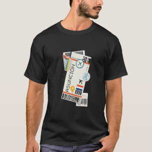 Camiseta Contorno de silueta de línea aérea de Asunción Par