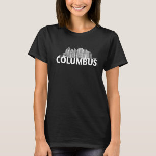 Camiseta Contorno de silueta de línea aérea de la ciudad de
