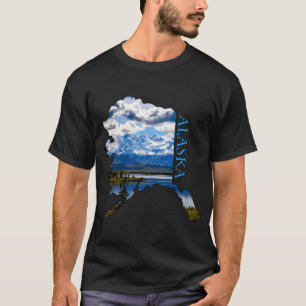 Camiseta Contorno del estado de Alaska