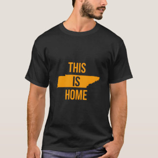 Camiseta Contorno del estado de Tennessee en naranja Tennes