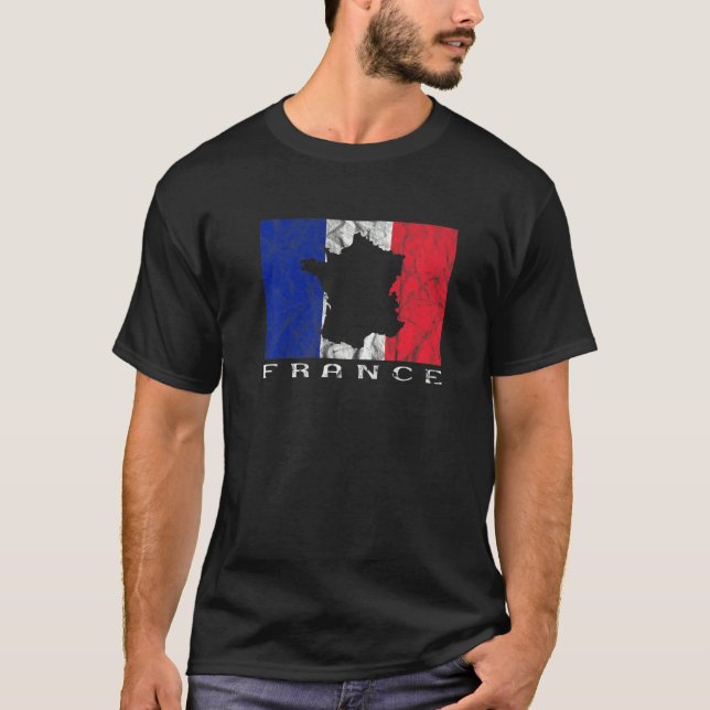 Camiseta Contorno francés Francia Viaja Ama Francia París F (Anverso)