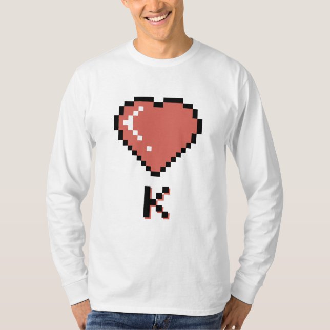 Camiseta contorno negro de Heart King (Anverso)