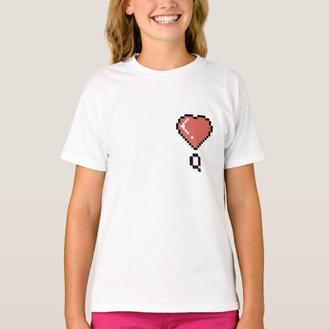 Camiseta contorno negro de la reina del corazón (Anverso)