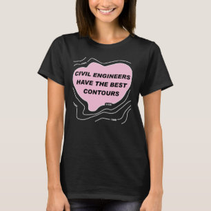 Camiseta Contornos rosados de ingeniero civil