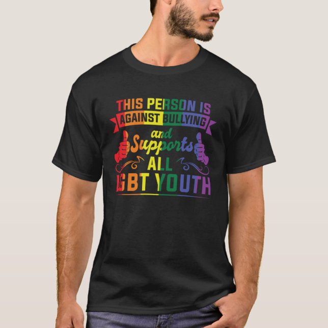 Camiseta Contra el acoso y apoyo a todos los homosexuales L (Anverso)