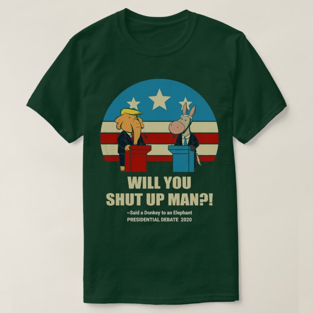 Camiseta Contra el debate presidencial de 2020 ¿callarán a  (Diseño del anverso)