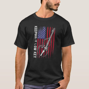 Camiseta Contrabajo y bandera americana para bajistas