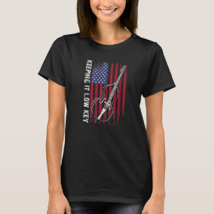 Camiseta Contrabajo y bandera americana para bajistas