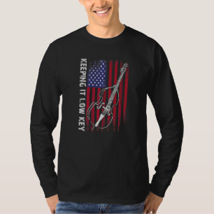 Camiseta Contrabajo y bandera americana para bajistas