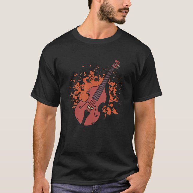 Camiseta Contrabass Jazz Music Musician Double Bass Player (Anverso)