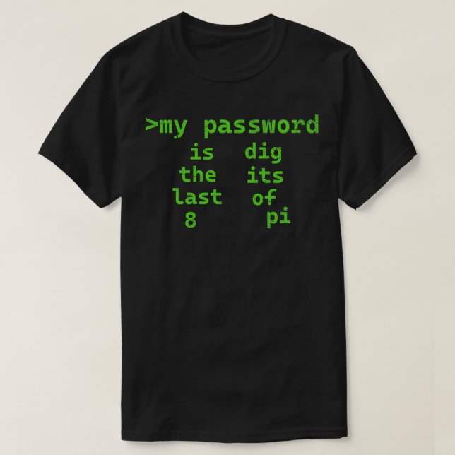 Camiseta Contraseña Pi (Diseño del anverso)