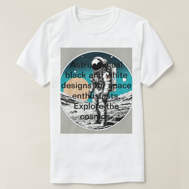 Camiseta Contraste cósmico: Creaciones de espacios en blanc (Diseño del anverso)