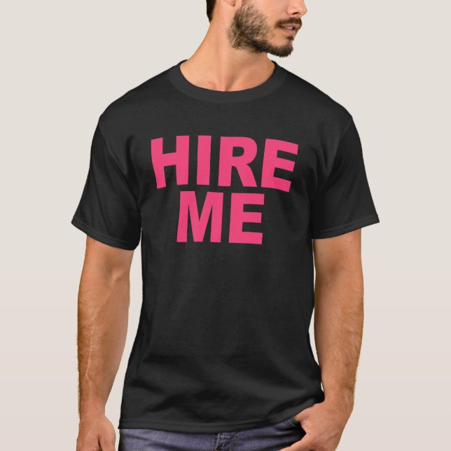 Camiseta Contráteme las camisetas, rosadas (Anverso)