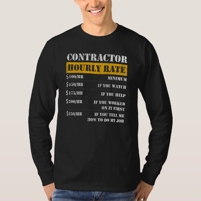 Camiseta Contratista de tarifas horarias del contratista (Anverso)