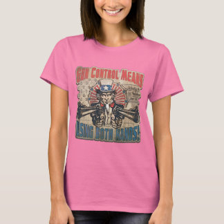 Camiseta Control de armas significa retro de dos manos