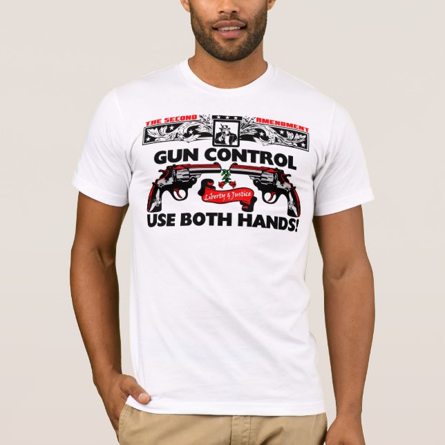 Camiseta Control de armas: ¡Utilice ambas manos! (Anverso)