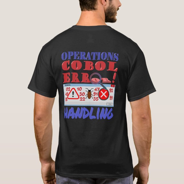 Camiseta Control de errores de programación de cobol (Reverso)
