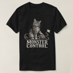 Camiseta Control de Monstruos – Gato Atigrado Divertido Vin