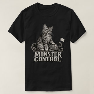 Camiseta Control de Monstruos – Gato Atigrado Divertido Vin