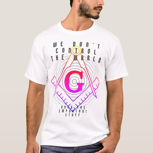 Camiseta Control de ondas de símbolos Mason libre (Anverso)